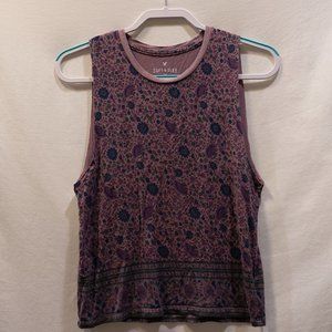 Floral Cropped American Eagle Tank Top
